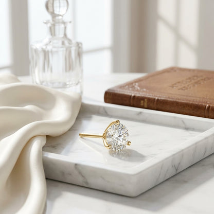 18k Yellow Gold 4-prong Round Brilliant Diamond Stud Earrings (2.09 Ct. T.w., Vs1-vs2 Clarity, H-i Color) — atelier still life