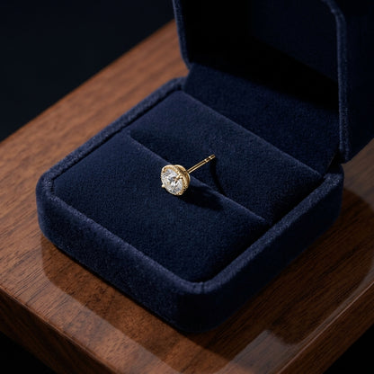 18k Yellow Gold Bezel Set Round Brilliant Diamond Stud Earrings (1.06 Ct. T.w., Vs1-vs2 Clarity, F-g Color) — gift presentation
