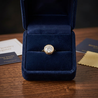 18k Yellow Gold Bezel Set Round Brilliant Diamond Stud Earrings (1 Ct. T.w., Si1-si2 Clarity, H-i Color) — gift presentation