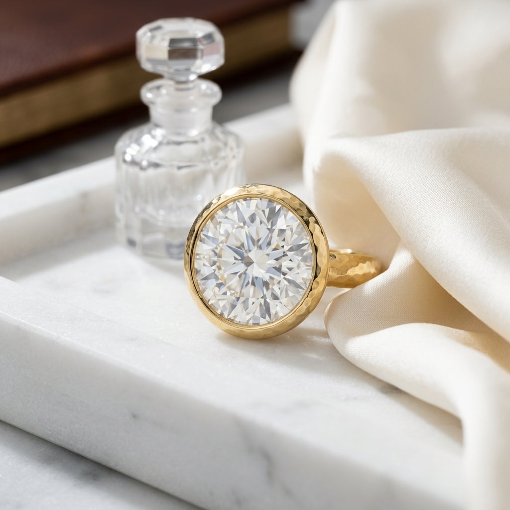 18k Yellow Gold Bezel Set Round Brilliant Diamond Stud Earrings (1.48 Ct. T.w., Vs1-vs2 Clarity, H-i Color) — atelier still life