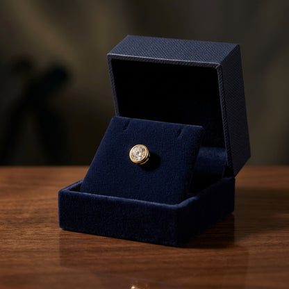 18k Yellow Gold Bezel Set Round Brilliant Diamond Stud Earrings (1.48 Ct. T.w., Vs1-vs2 Clarity, H-i Color) — gift presentation