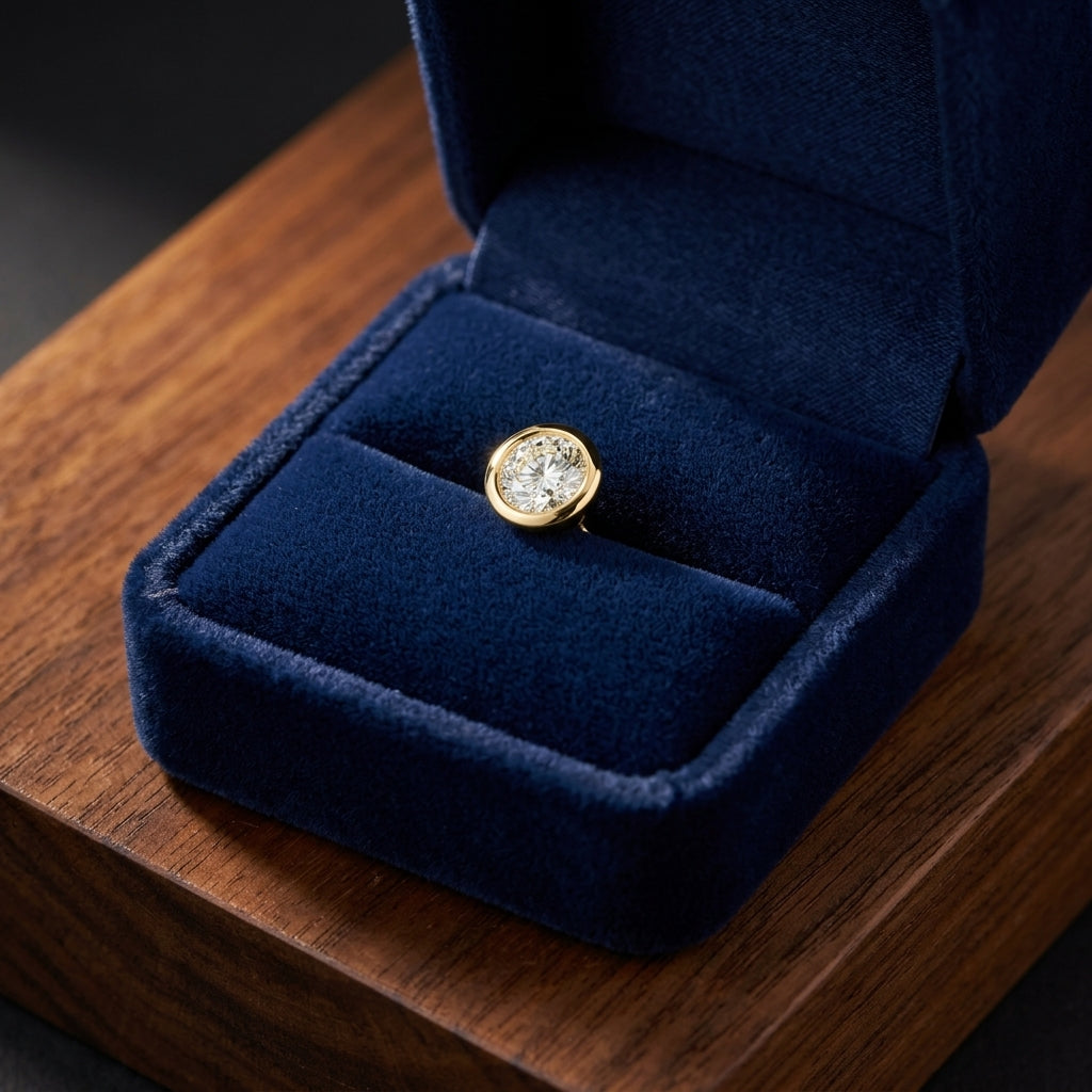 18k Yellow Gold Bezel Set Round Brilliant Diamond Stud Earrings (2.09 Ct. T.w., Vs1-vs2 Clarity, H-i Color) — gift presentation