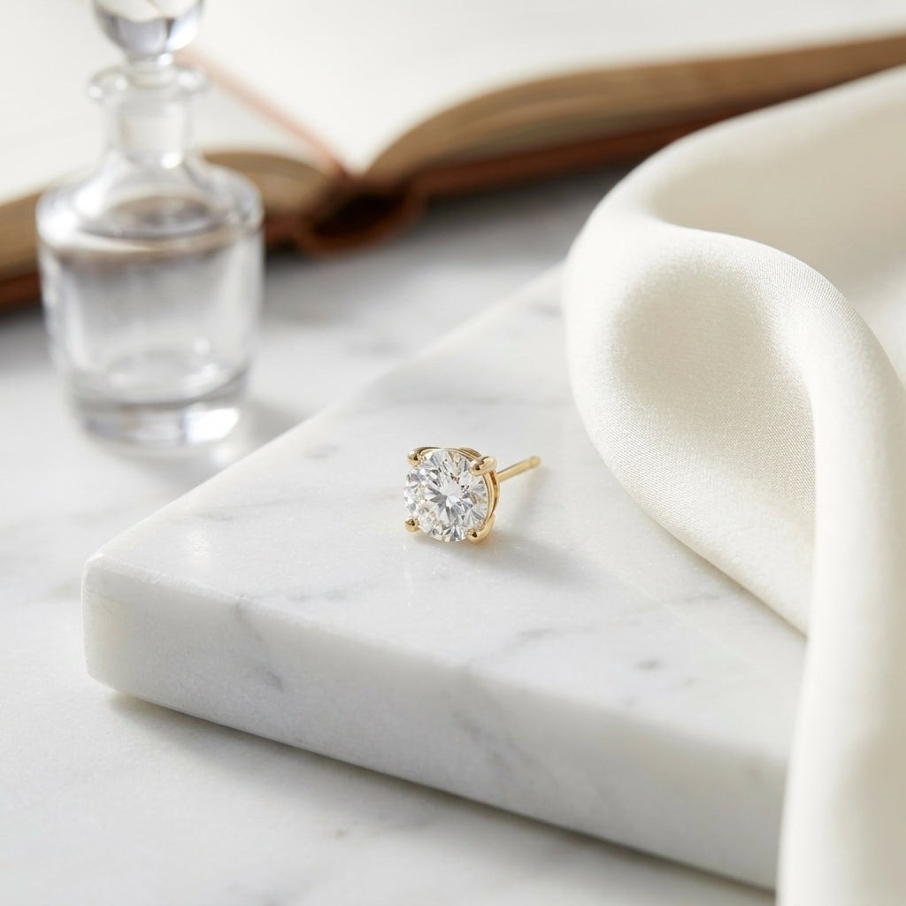 18k Yellow Gold 8-prong Round Brilliant Diamond Stud Earrings (0.75 Ct. T.w., Vs1-vs2 Clarity, F-g Color) — atelier still life