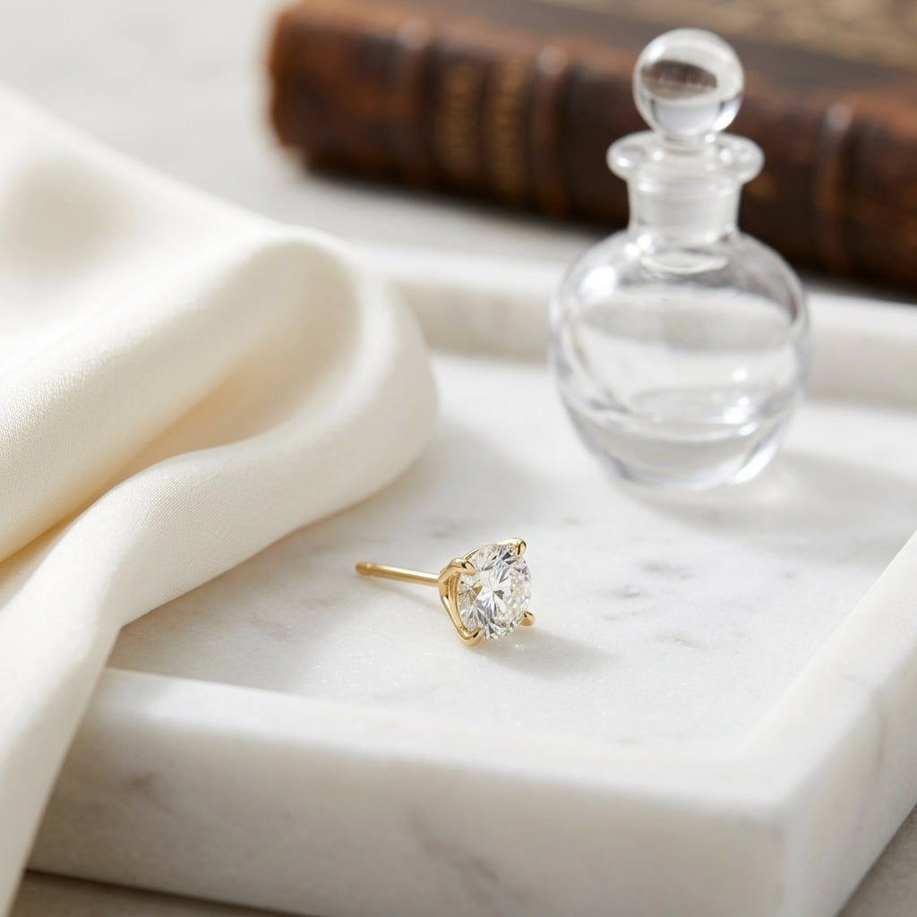 18k Yellow Gold 8-prong Round Brilliant Diamond Stud Earrings (0.75 Ct. T.w., Vs1-vs2 Clarity, H-i Color) — atelier still life