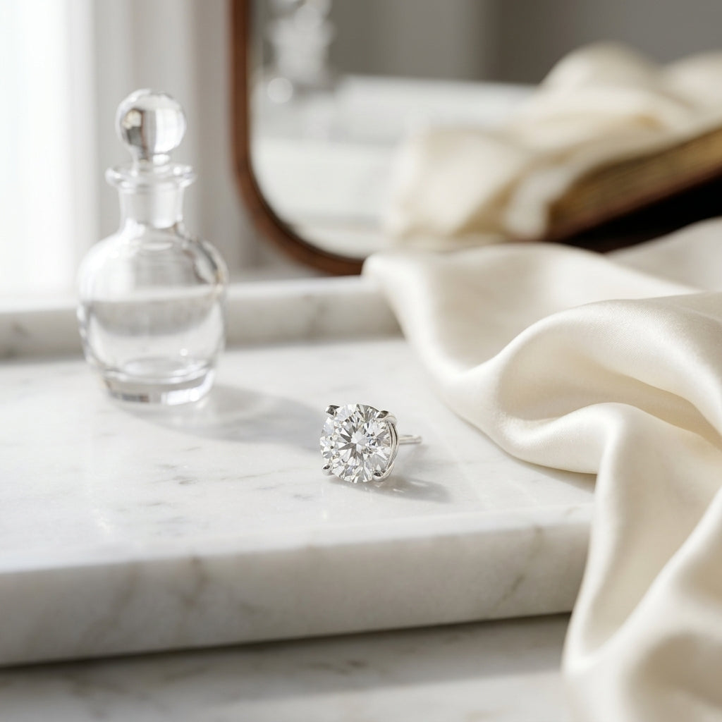18k Yellow Gold 8-prong Round Brilliant Diamond Stud Earrings (1 Ct. T.w., Si1-si2 Clarity, H-i Color) — atelier still life