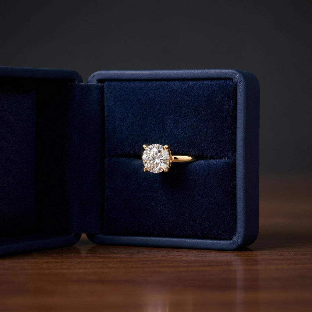 18k Yellow Gold 8-prong Round Brilliant Diamond Stud Earrings (2.09 Ct. T.w., Si1-si2 Clarity, H-i Color) — gift presentation