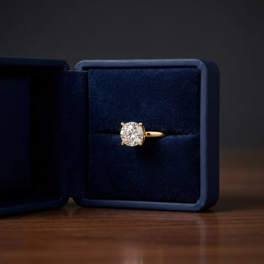 18k Yellow Gold 8-prong Round Brilliant Diamond Stud Earrings (2.09 Ct. T.w., Si1-si2 Clarity, H-i Color) — gift presentation