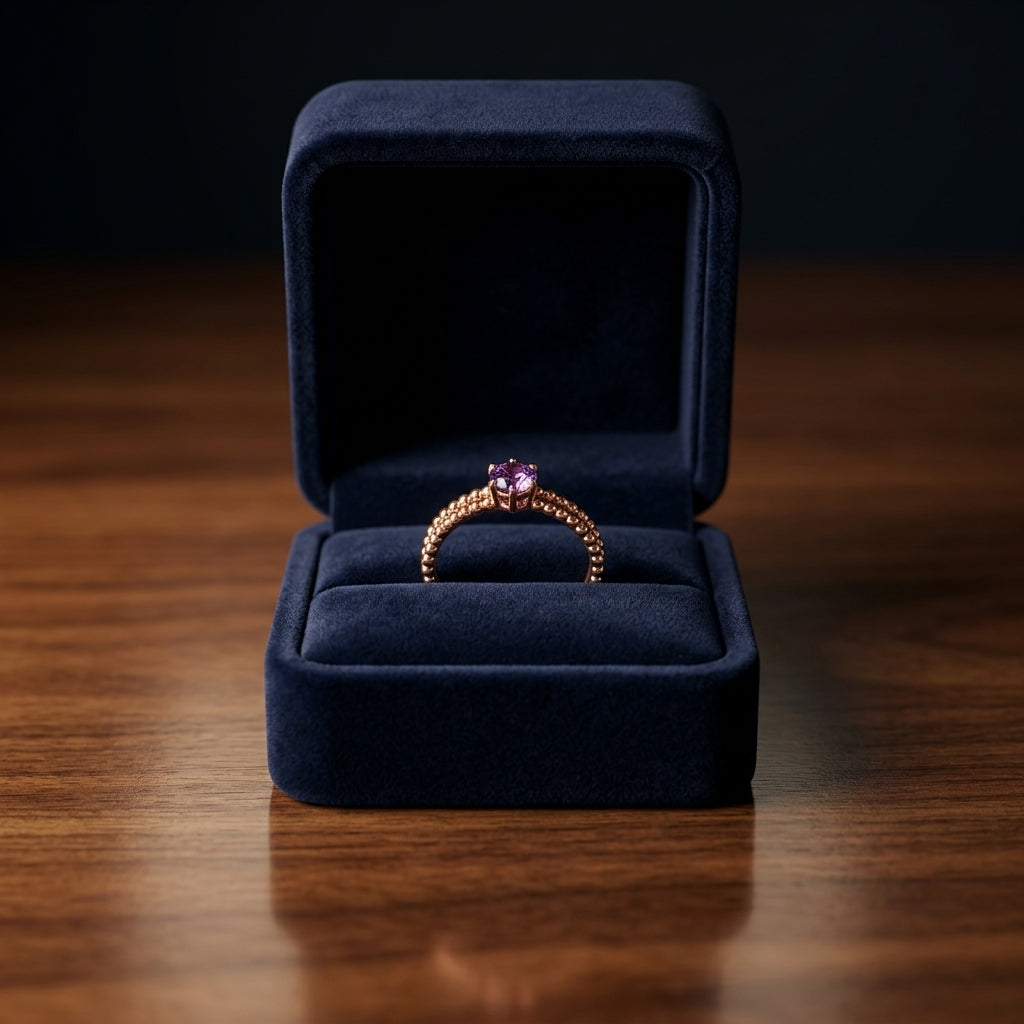 Amethyst Beaded In 14k Rose Gold — gift presentation