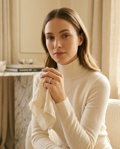 Diamond Halo 7-Stone Band in 14k Rose Gold — portrait full