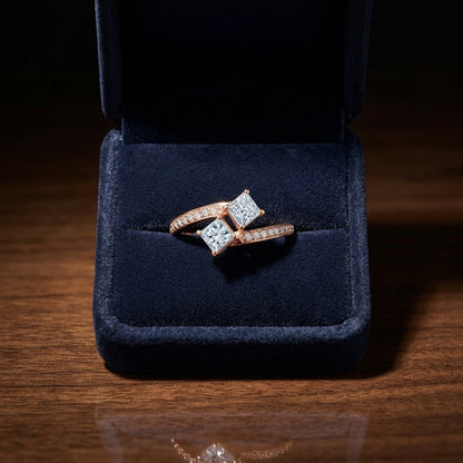2 Stone Diamond Bypass Ring In 14k Rose Gold (9/10 Ct.tw.) — gift presentation