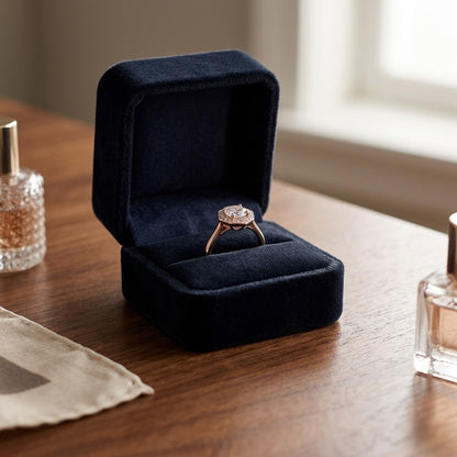 Diamond Pave Ring in 14k Rose Gold — velvet box