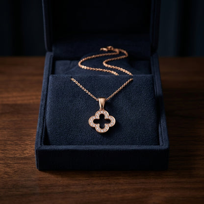 Diamond Clover Pendant In 14k Rose Gold — gift presentation