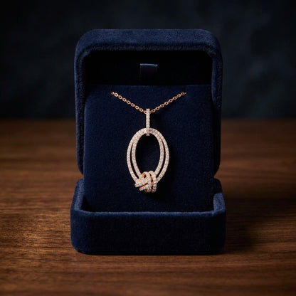 Pave Diamond Knot Pendant In 14k Rose Gold — gift presentation