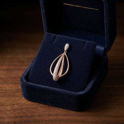 Modern Diamond Drop Earrings In 14k Rose Gold — gift presentation