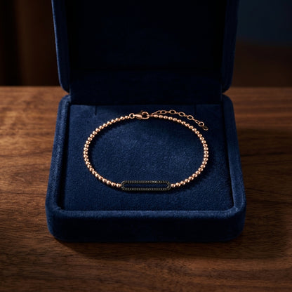 Black Diamond Pave Open Bracelet In 14k Rose Gold (1/4 Ct.tw.) — gift presentation