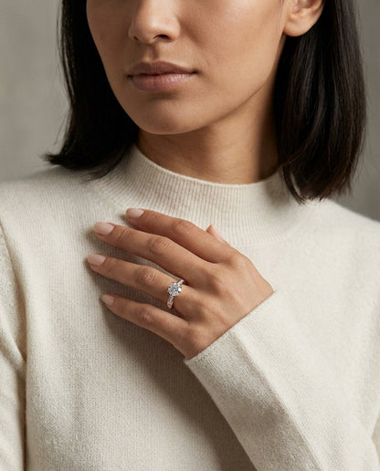 1 1/6 Carat Round Diamond Channel Engagement Ring In 14k Rose Gold, Igi-certified — editorial close-up