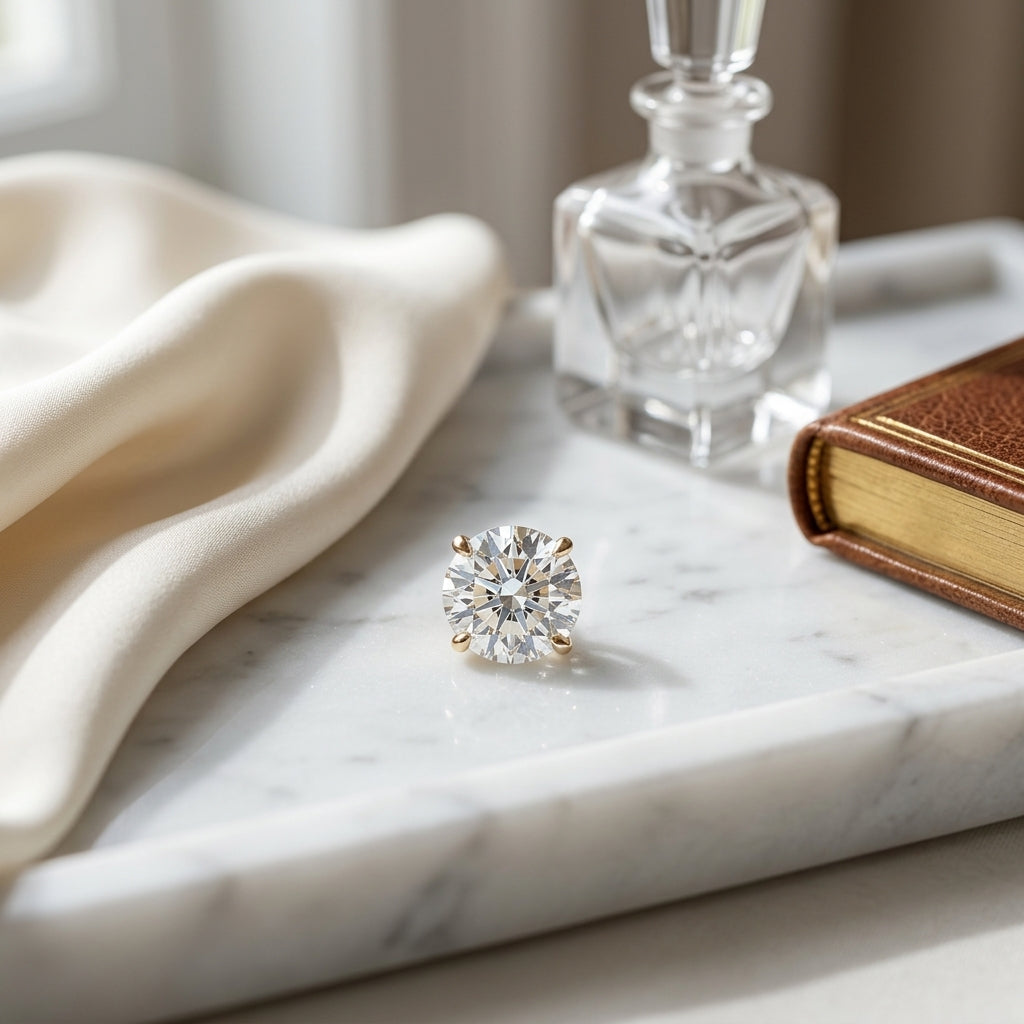 14k Rose Gold 4-prong Round Brilliant Diamond Stud Earrings (0.75 Ct. T.w., Vs1-vs2 Clarity, F-g Color) — atelier still life