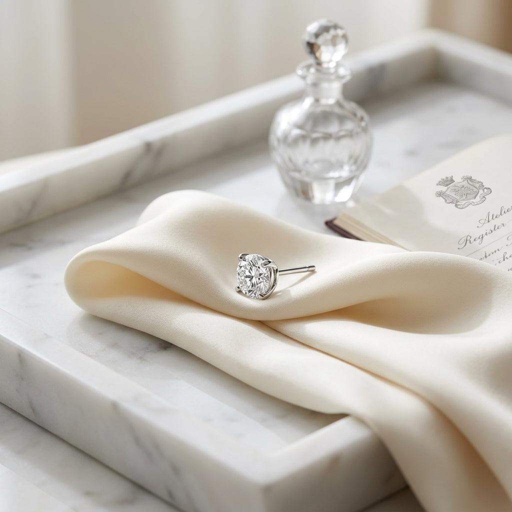 14k Rose Gold 4-prong Round Brilliant Diamond Stud Earrings (0.75 Ct. T.w., Si1-si2 Clarity, H-i Color) — atelier still life