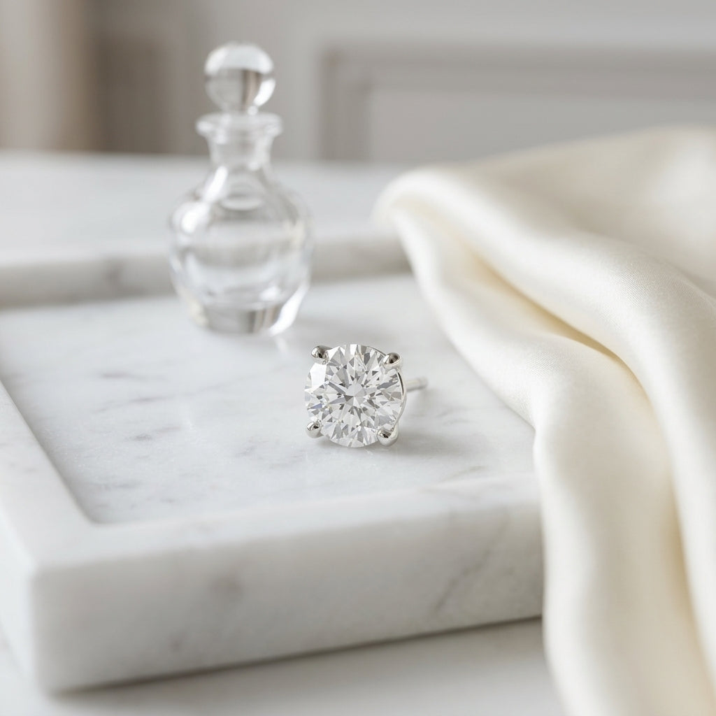 14k Rose Gold 4-prong Round Brilliant Diamond Stud Earrings (0.75 Ct. T.w., Vs1-vs2 Clarity, H-i Color) — atelier still life
