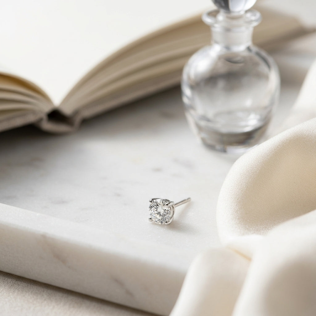 14k Rose Gold 4-prong Round Brilliant Diamond Stud Earrings (0.75 Ct. T.w., Si1-si2 Clarity, J-k Color) — atelier still life