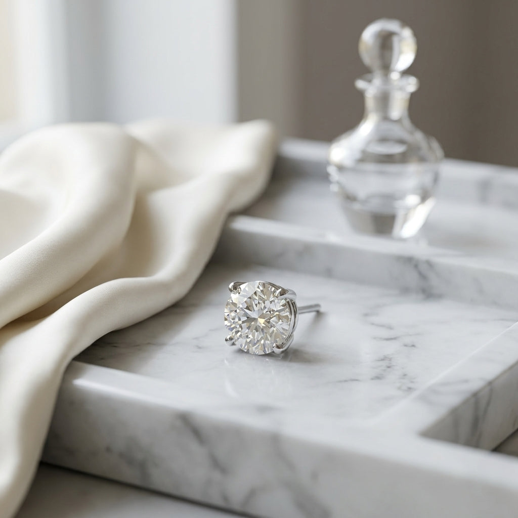 14k Rose Gold 4-prong Round Brilliant Diamond Stud Earrings (1.06 Ct. T.w., Vs1-vs2 Clarity, H-i Color) — atelier still life
