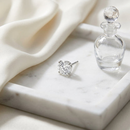 14k Rose Gold 4-prong Round Brilliant Diamond Stud Earrings (1.48 Ct. T.w., Vs1-vs2 Clarity, H-i Color) — atelier still life