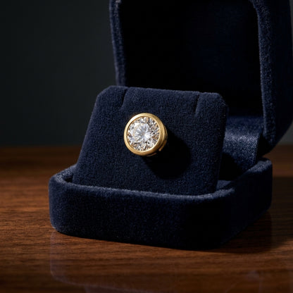 14k Rose Gold Bezel Set Round Brilliant Diamond Stud Earrings (0.75 Ct. T.w., Vs1-vs2 Clarity, F-g Color) — gift presentation