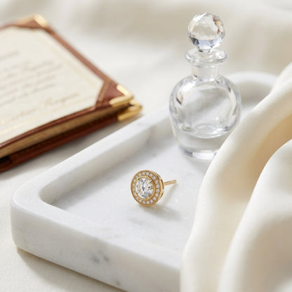 14k Rose Gold Bezel Set Round Brilliant Diamond Stud Earrings (0.75 Ct. T.w., Si1-si2 Clarity, J-k Color) — atelier still life