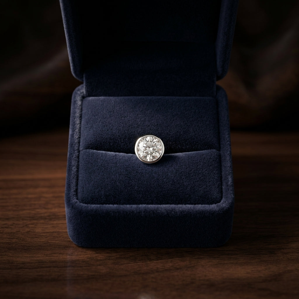 14k Rose Gold Bezel Set Round Brilliant Diamond Stud Earrings (0.75 Ct. T.w., Si1-si2 Clarity, J-k Color) — gift presentation