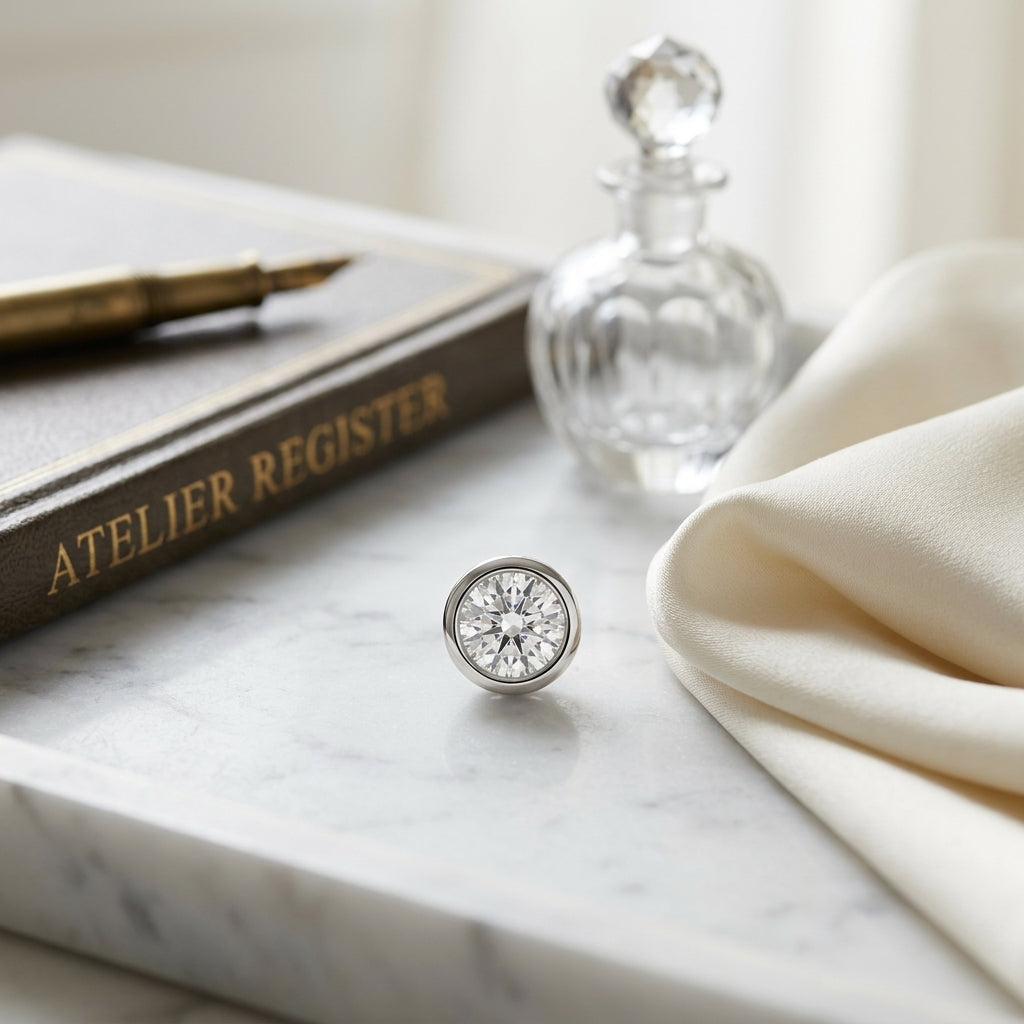 14k Rose Gold Bezel Set Round Brilliant Diamond Stud Earrings (1.06 Ct. T.w., Vs1-vs2 Clarity, H-i Color) — atelier still life