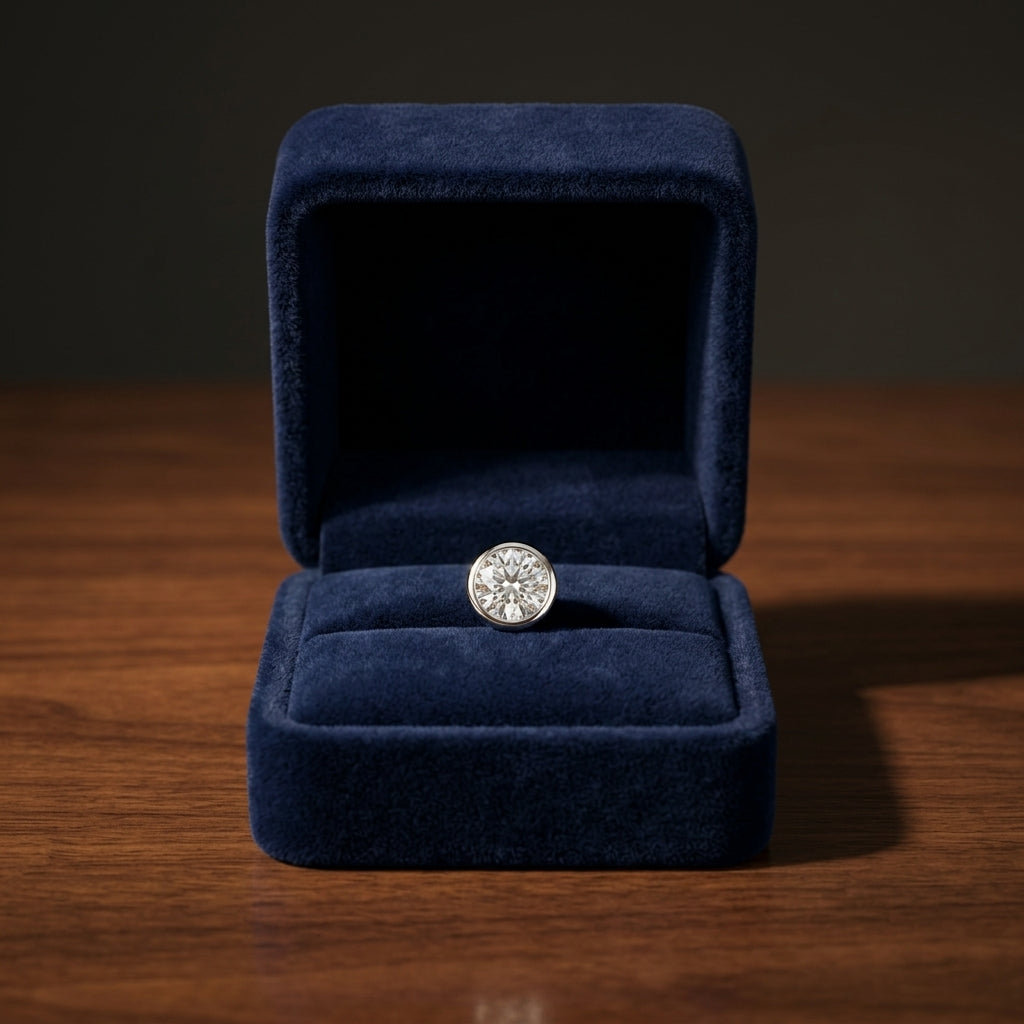 14k Rose Gold Bezel Set Round Brilliant Diamond Stud Earrings (1.06 Ct. T.w., Vs1-vs2 Clarity, H-i Color) — gift presentation
