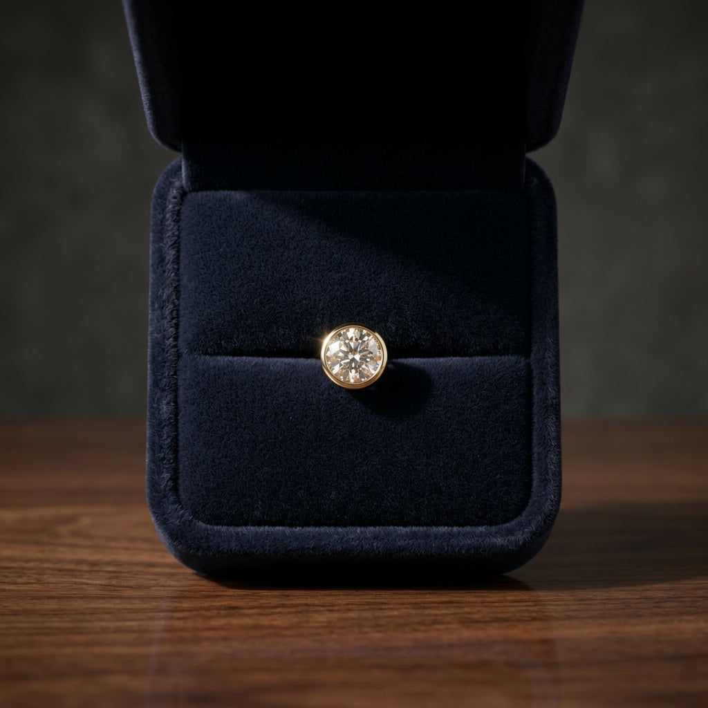 14k Rose Gold Bezel Set Round Brilliant Diamond Stud Earrings (1.48 Ct. T.w., Vs1-vs2 Clarity, H-i Color) — gift presentation
