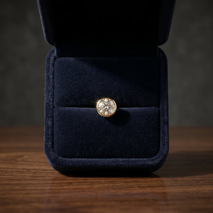 14k Rose Gold Bezel Set Round Brilliant Diamond Stud Earrings (1.48 Ct. T.w., Vs1-vs2 Clarity, H-i Color) — gift presentation