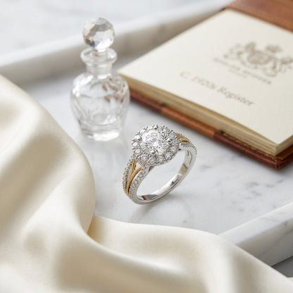 Diamond Engagement Semi Mount Ring In 14k Two Tone Gold (3/8 Ct.tw.) — atelier still life