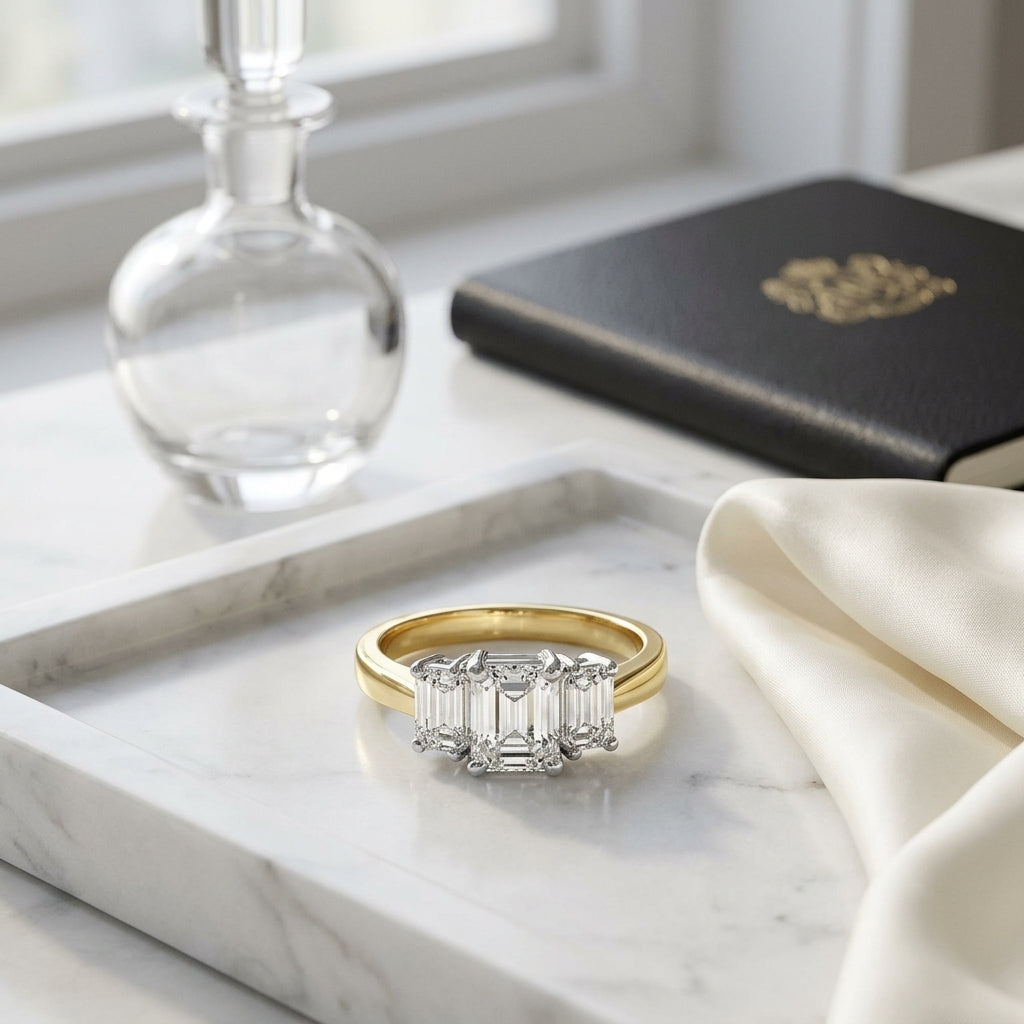 Emerald Cut Diamond Ring In 14k Two Tone Gold (1 Ct. Tw.) — atelier still life
