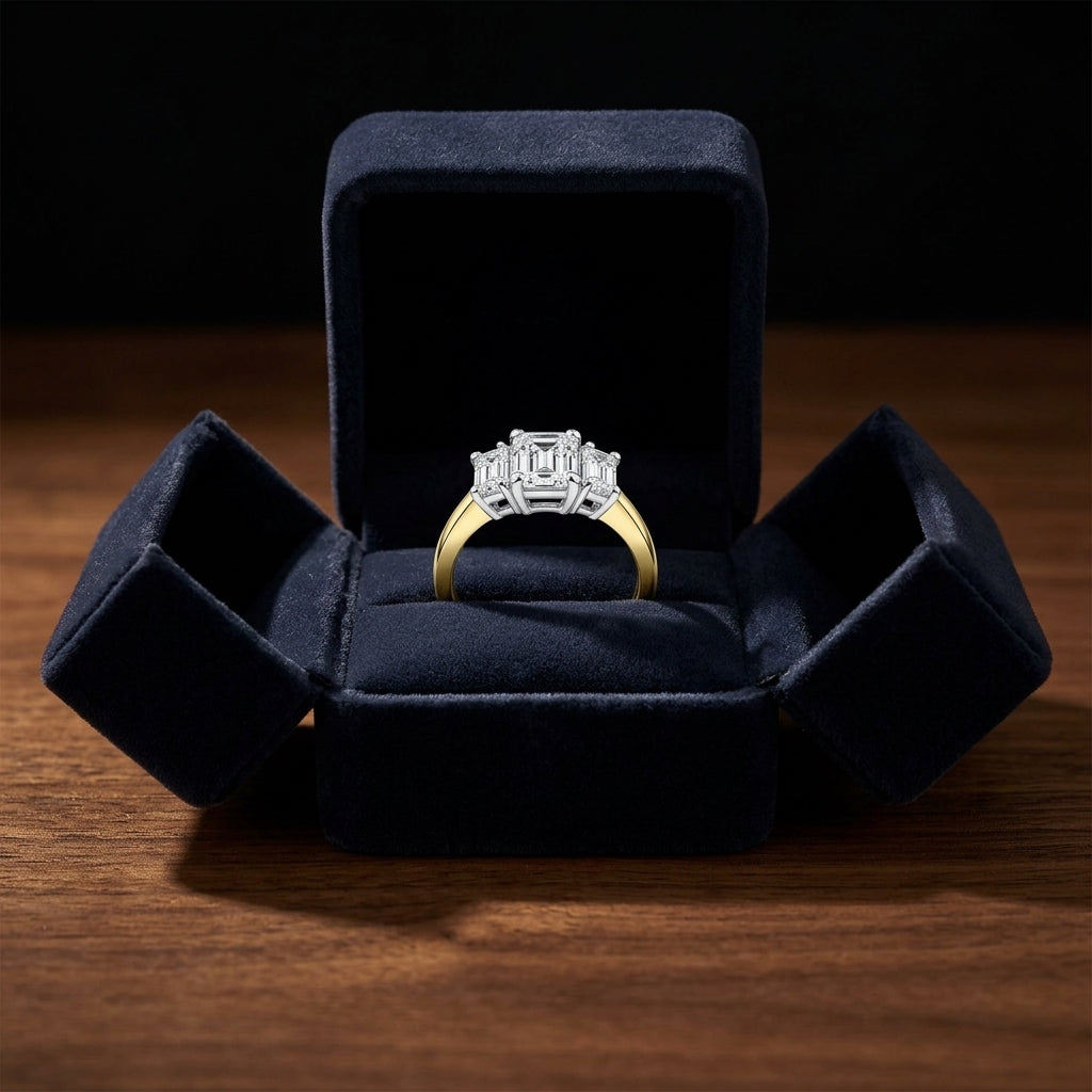 Emerald Cut Diamond Ring In 14k Two Tone Gold (1 Ct. Tw.) — gift presentation