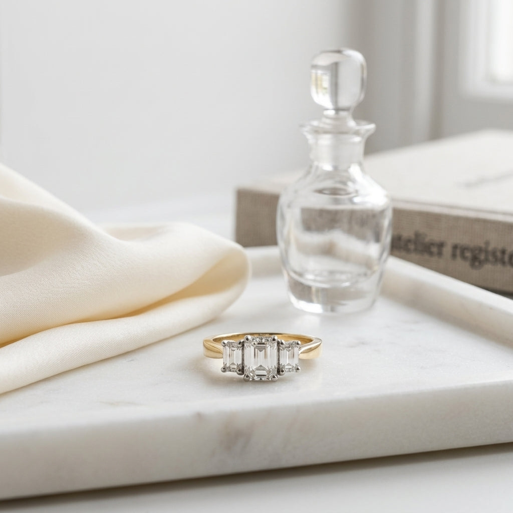 Emerald Cut Diamond Ring In 14k Two Tone Gold (1 Ct. Tw.) — atelier still life