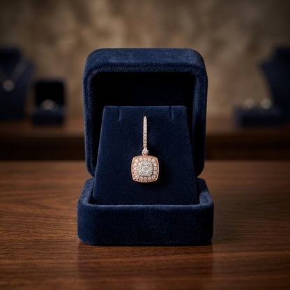 Diamond Pave Cluster Cushion Shaped Earrings In 14k Two Tone Gold (2/3 Ct.tw.) — gift presentation