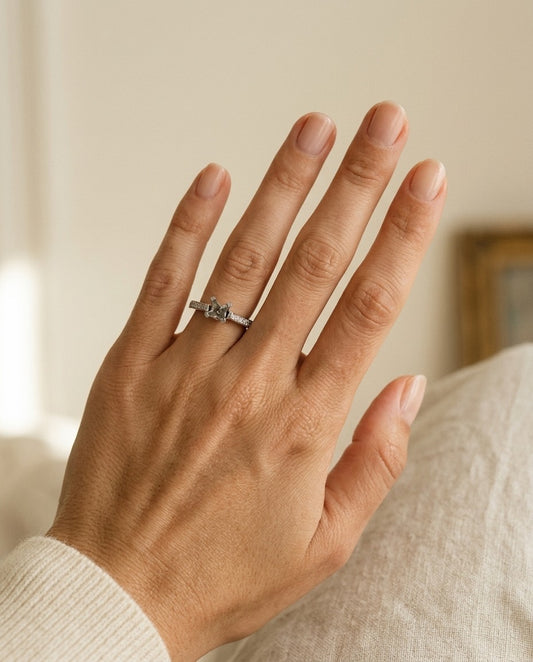 Diamond Engagement Ring in 14k White Gold (3/4 Ct.tw.) — portrait close