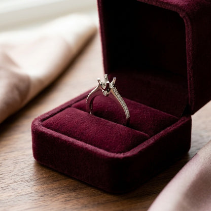 Diamond Engagement Ring in 14k White Gold (3/4 Ct.tw.) — velvet box