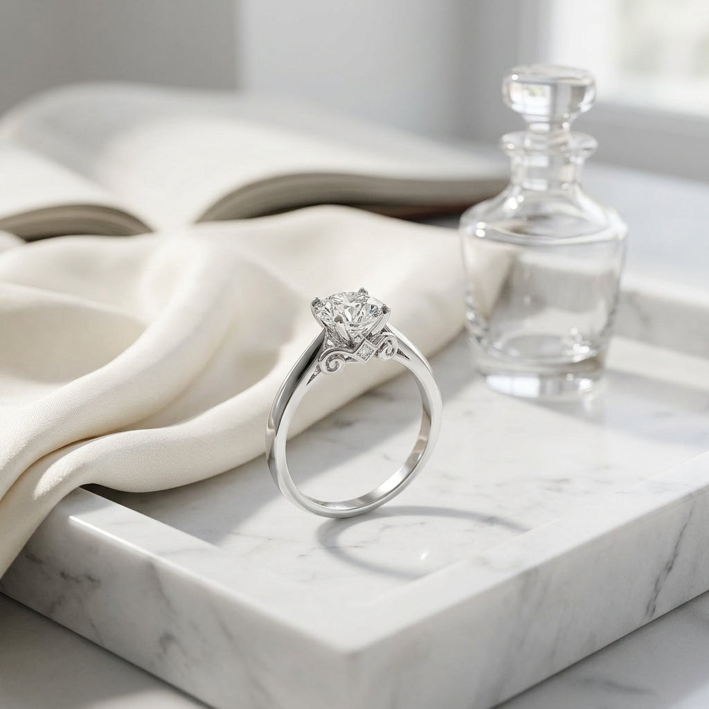Engagement Semi Mount Ring In 14k White Gold (1 Ctw Prong Head) — atelier still life