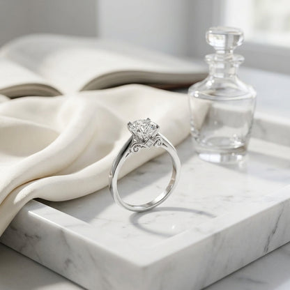 Engagement Semi Mount Ring In 14k White Gold (1 Ctw Prong Head) — atelier still life