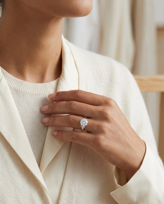 Engagement Semi Mount Ring In 14k White Gold (1 Ctw Prong Head) — editorial close-up