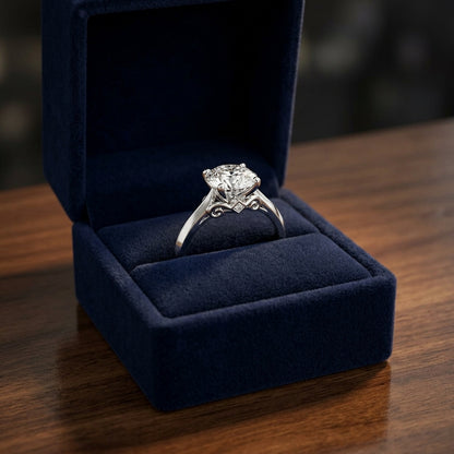 Engagement Semi Mount Ring In 14k White Gold (1 Ctw Prong Head) — gift presentation
