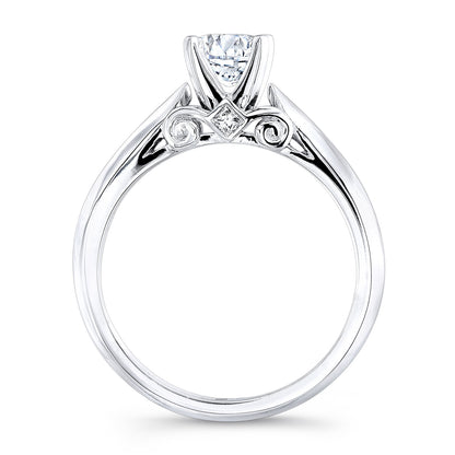 Engagement Semi Mount Ring In 14k White Gold (1 Ctw Prong Head)