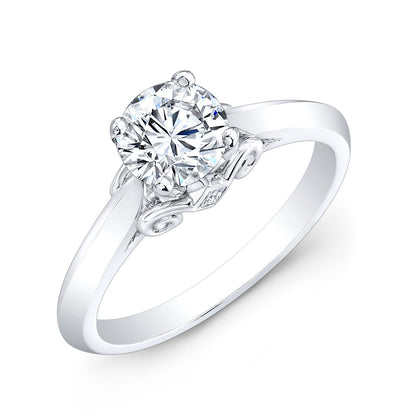 Engagement Semi Mount Ring In 14k White Gold (1 Ctw Prong Head)