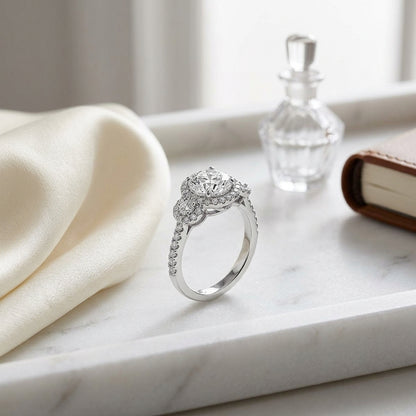Diamond Pave Ring In 14k White Gold — atelier still life