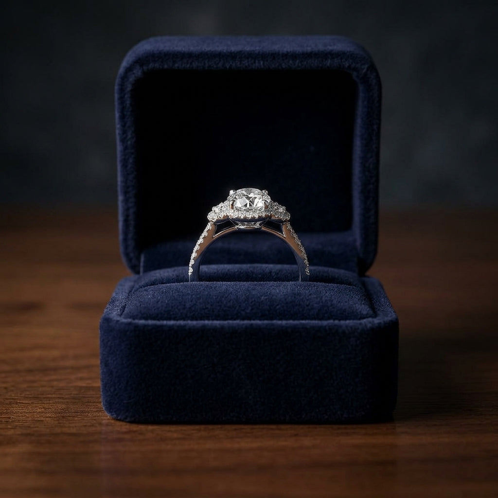 Diamond Pave Ring In 14k White Gold — gift presentation
