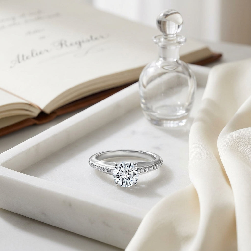 Diamond Engagement Ring In 14k White Gold (1.01ct J/vs2 Gia Rb Ctr) — atelier still life