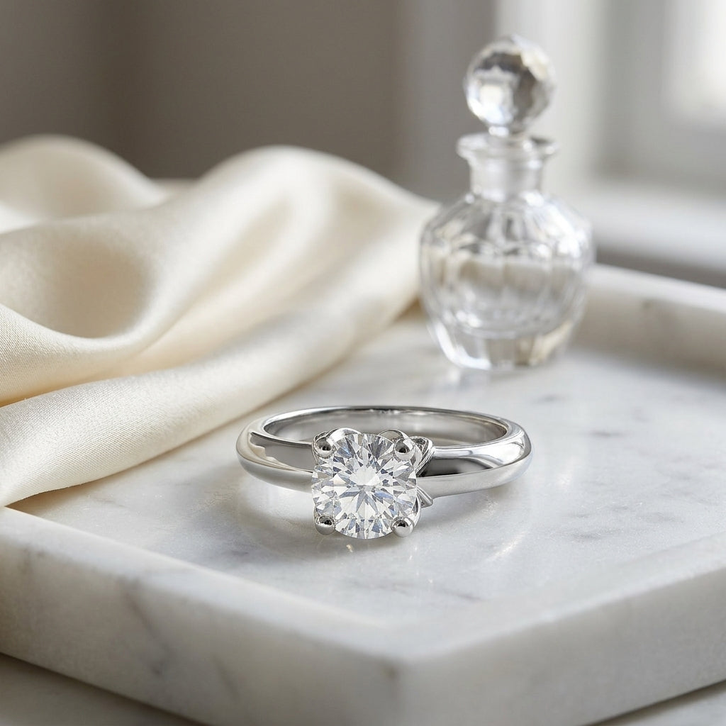Diamond Engagement Solitaire Ring In 14k White Gold (0.85 Ct.tw.) — atelier still life